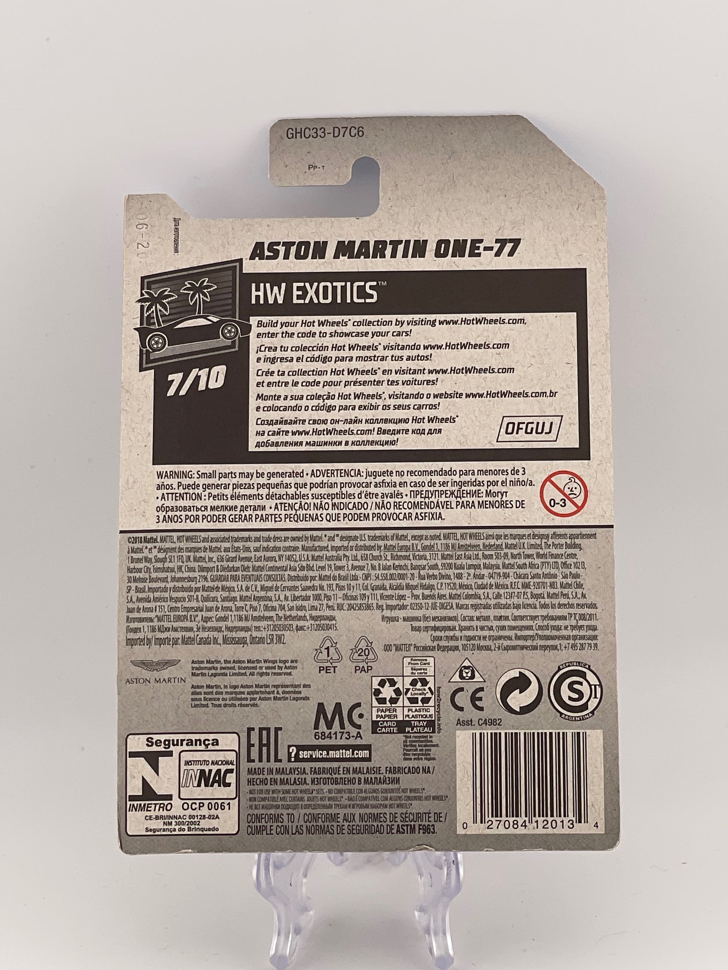 Hot Wheels Mainline Aston Martin One-77 HW Exotics 7/10