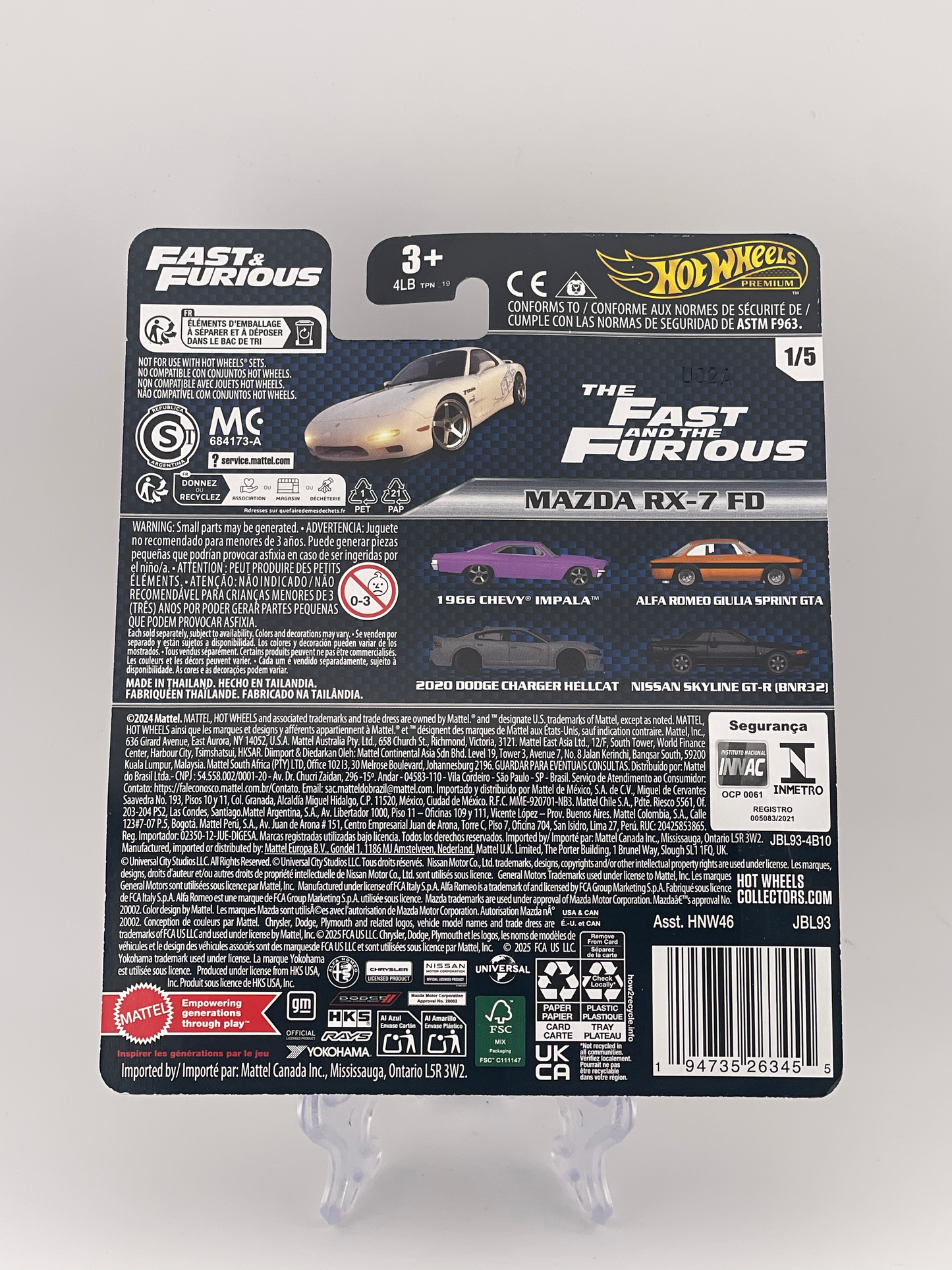 Hot Wheels Premium Fast & Furious 1/5 Mazda RX-7 FD