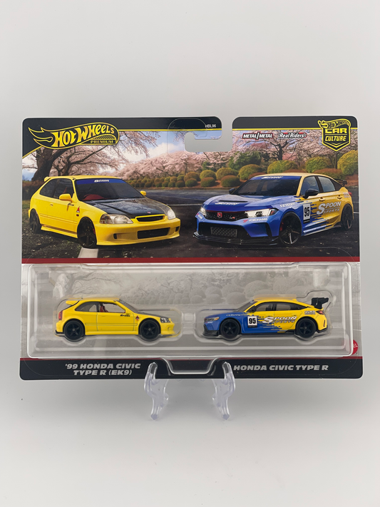 Hot Wheels Premium Car Culture Twin Pack '99 Honda Civic Type R (EK9) + Honda Civic Type R
