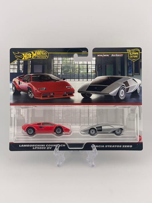 Hot Wheels Premium Car Culture Twin Pack Lamborghini Countach LP5000QV + Lancia Stratos Zero