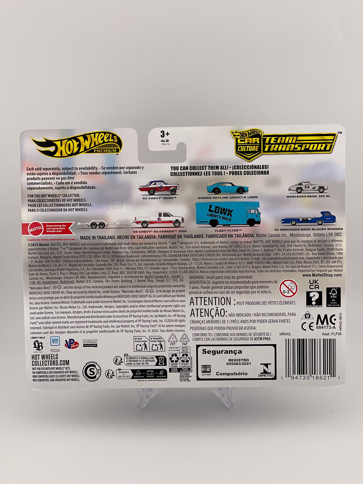 Hot Wheels Premium Car Culture Team Transport #68 '63 Chevy Nova + '88 Chevy Silverado 3500