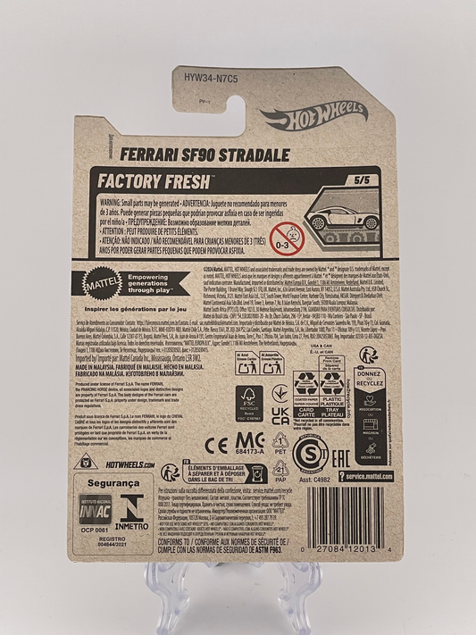 Hot Wheels Mainline Ferrari SF90 Stradale Factory Fresh 5/5