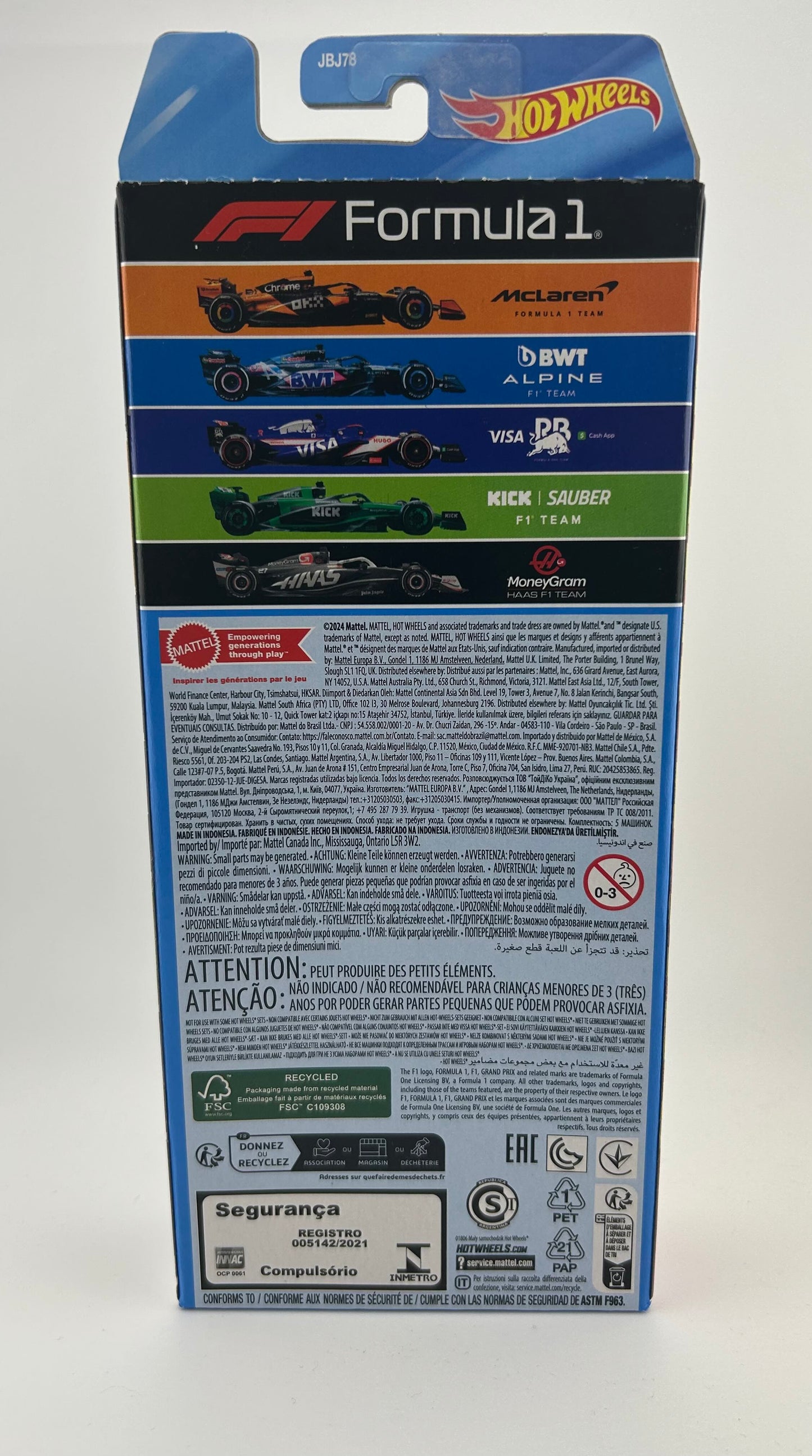 Hot Wheels 2024 F1 (Formula 1) 5 Pack