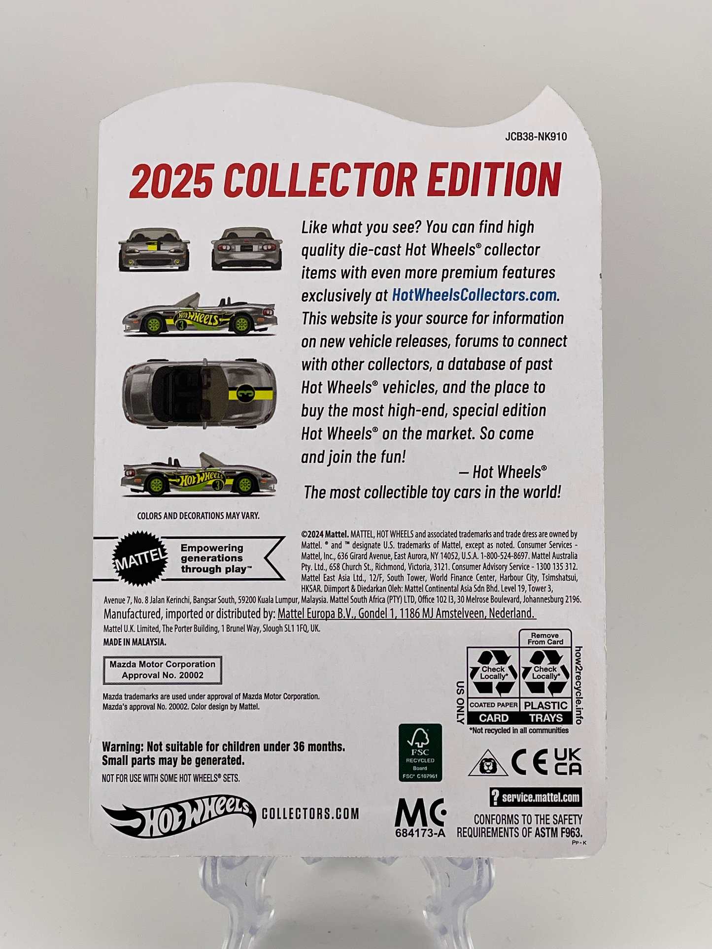 Hot Wheels Mail-In 2025 ZAMAC 2004 Mazda Mazdaspeed Miata