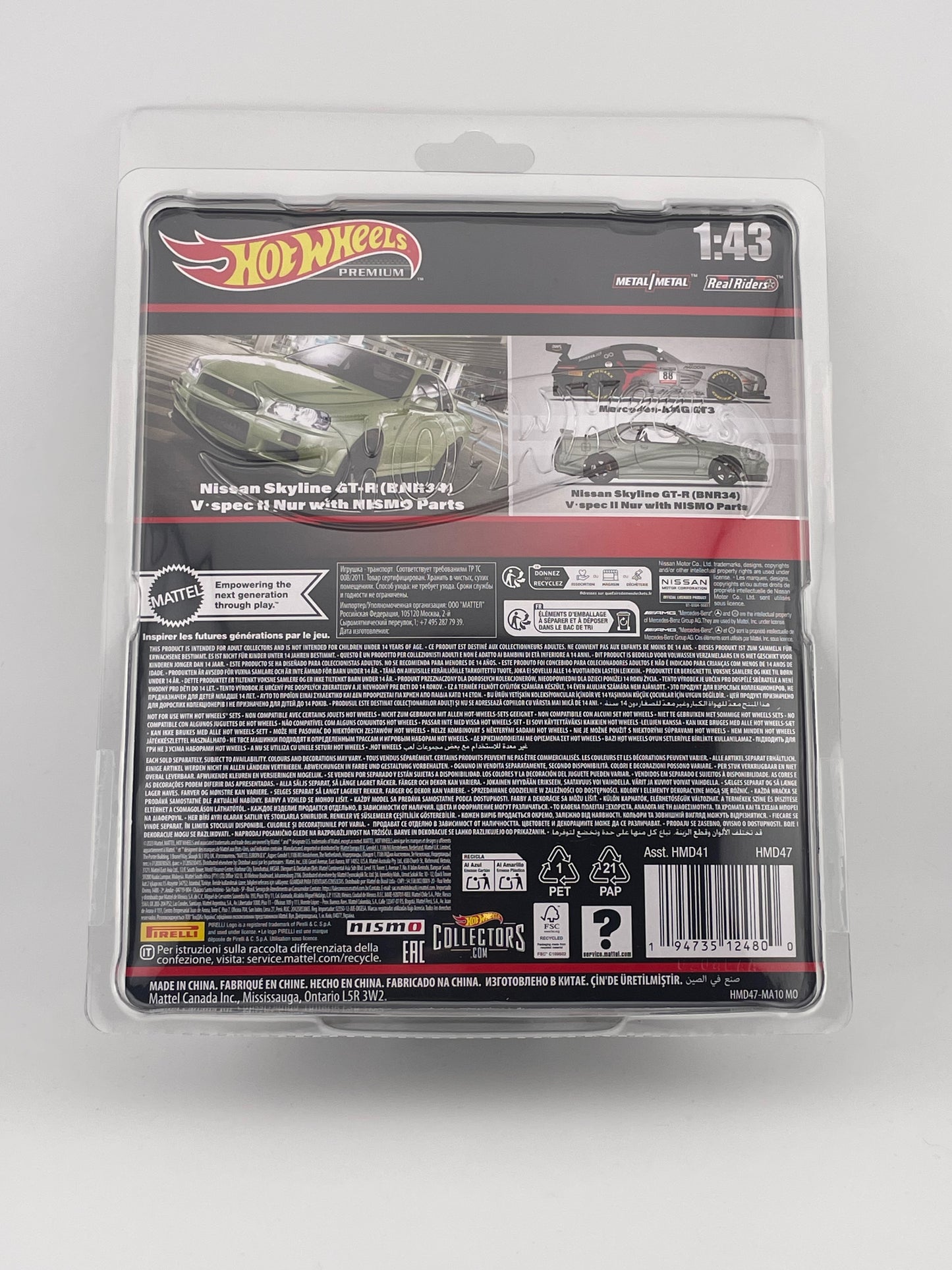 Hot Wheels Premium 1/43 Nissan Skyline GT-R (BNR34) V-SPEC II NUR With NISMO Parts