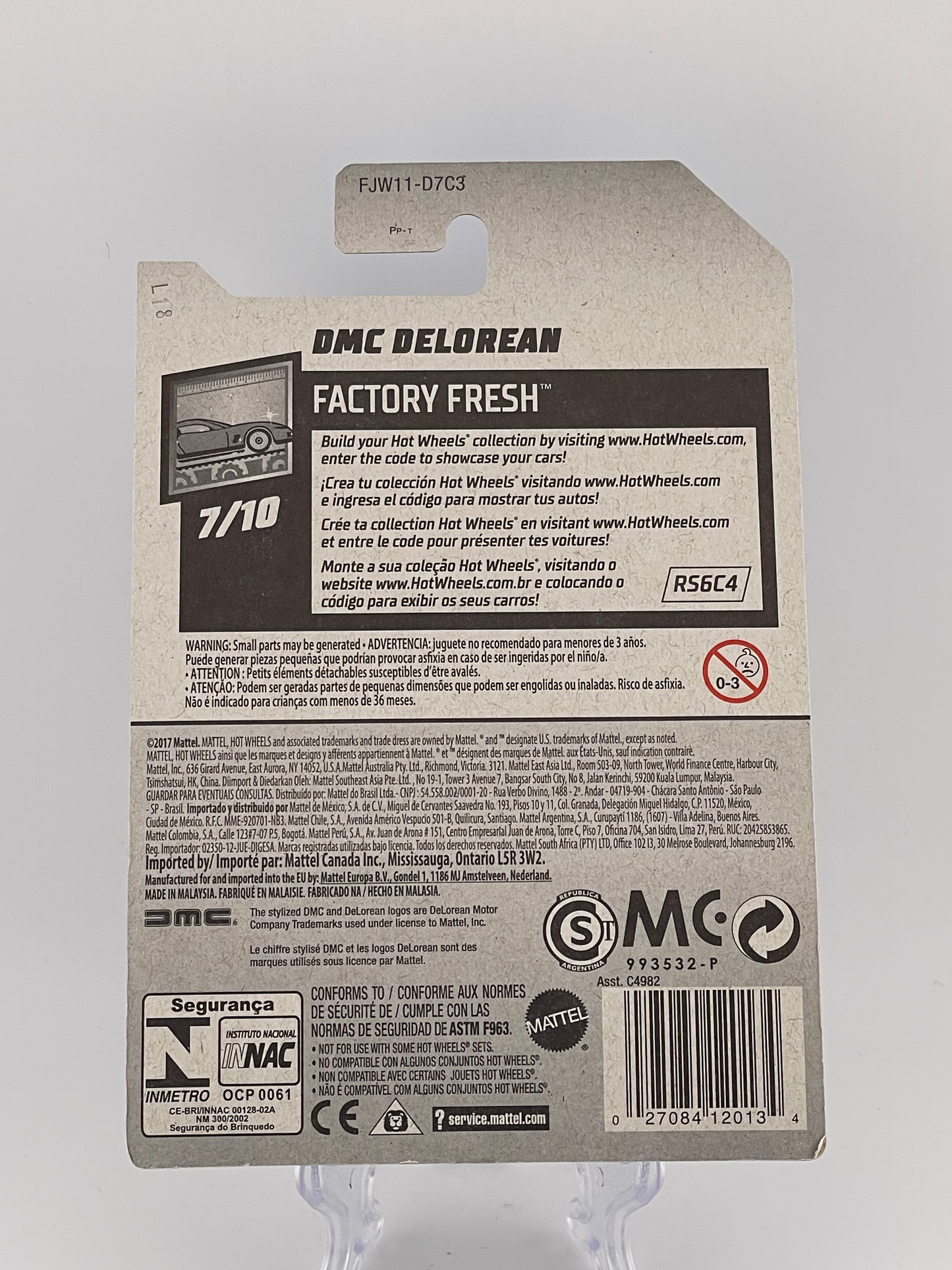Hot Wheels Mainline DMC Delorean Factory Fresh 7/10