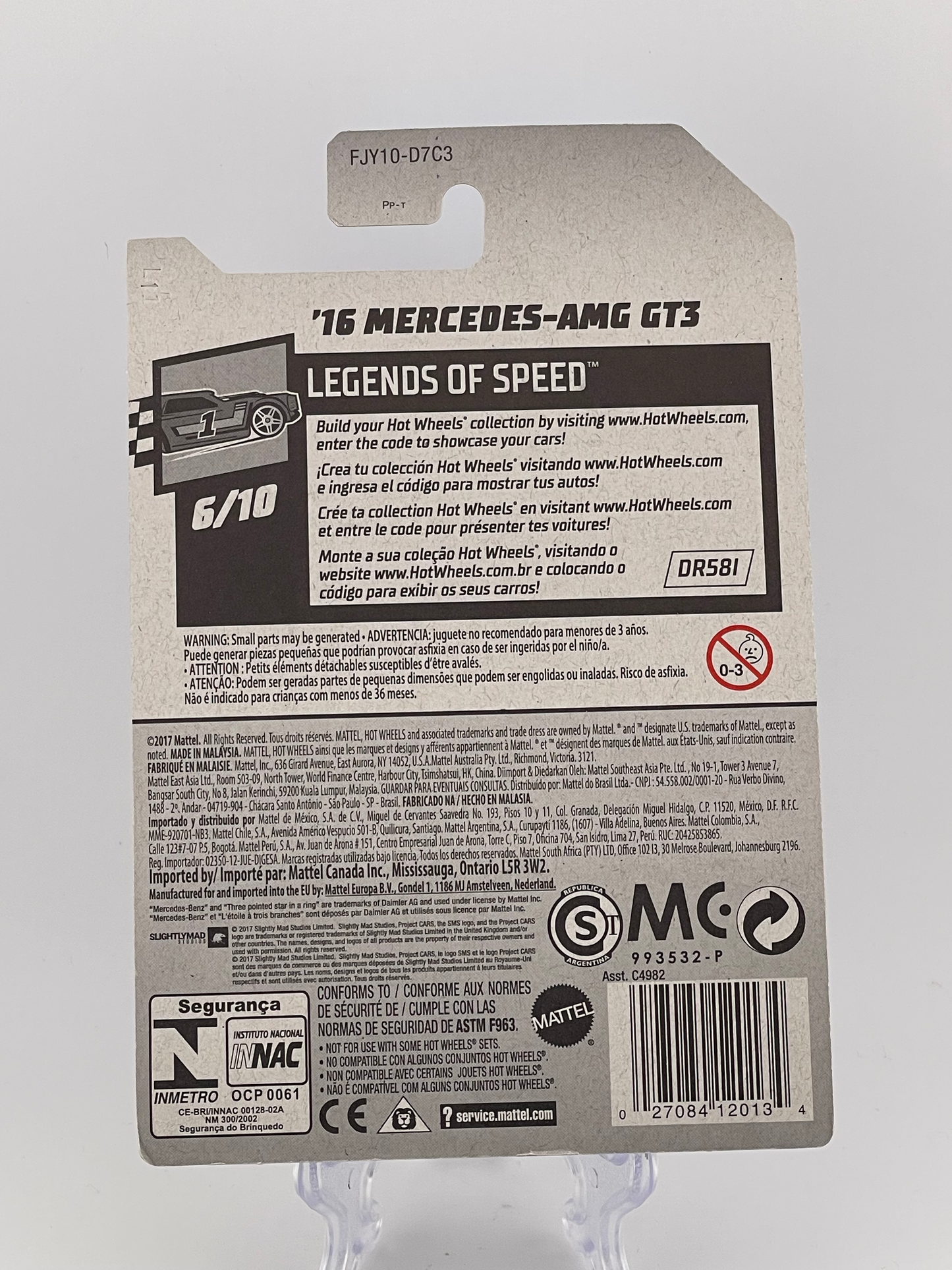 Hot Wheels Mainline '16 Mercedes-AMG GT3 Legends of Speed 6/10