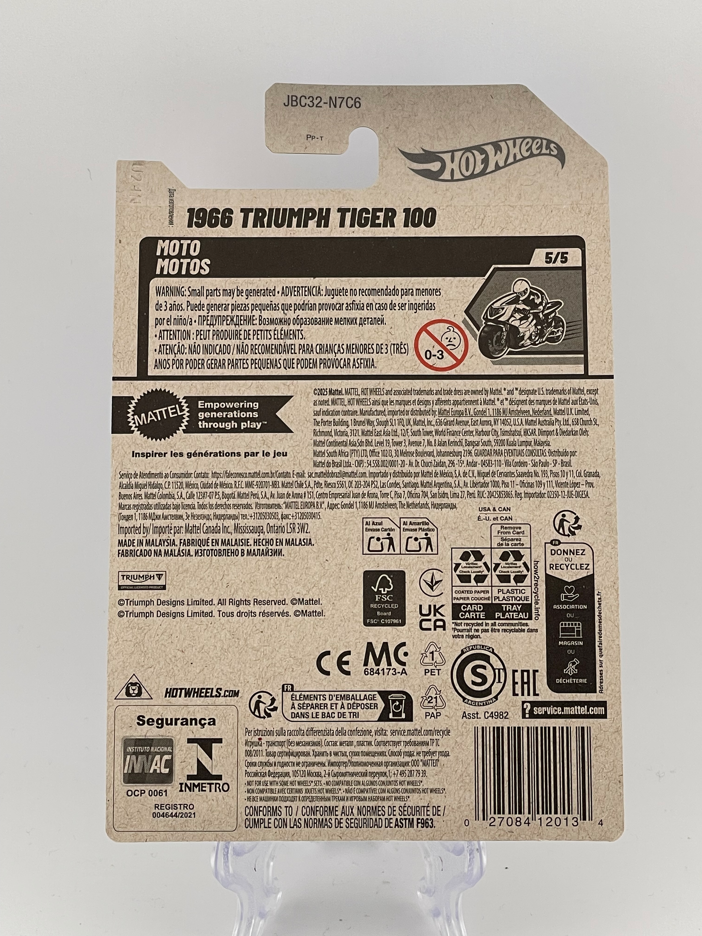 Hot Wheels Mainline Treasure Hunt *TH* 1966 Triumph Tiger 100 Moto 5/5
