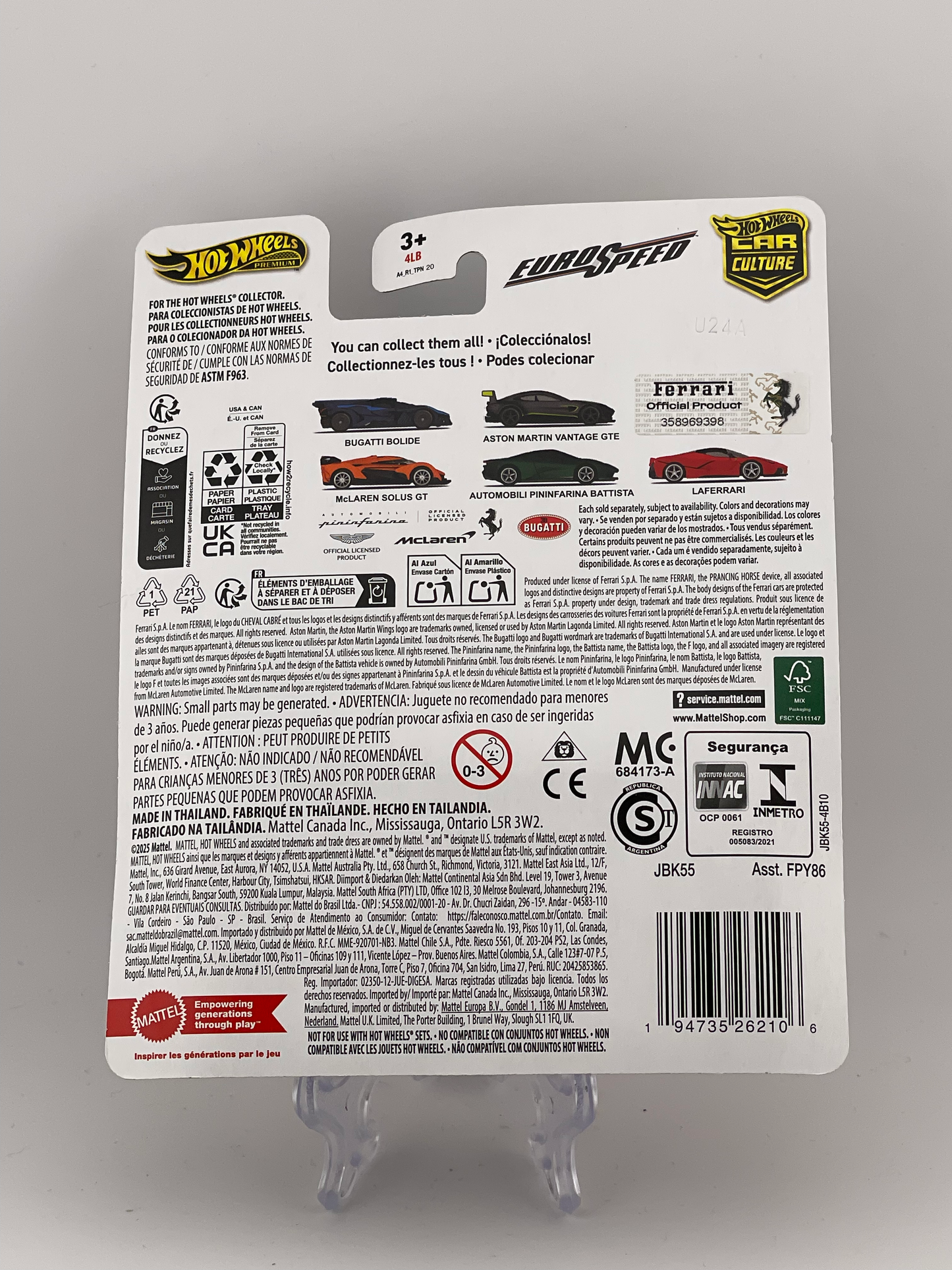 Hot Wheels Premium Car Culture Euro Speed 3/5 Ferrari LaFerrari