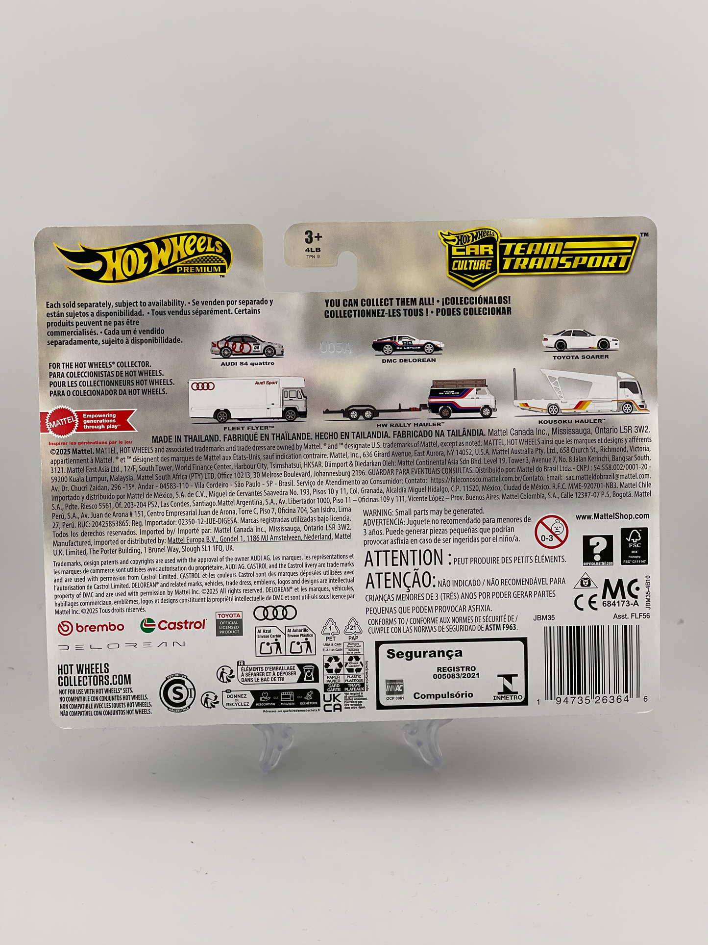 Hot Wheels Premium Car Culture Team Transport #78 DMC Delorean + HW Rally Hauler