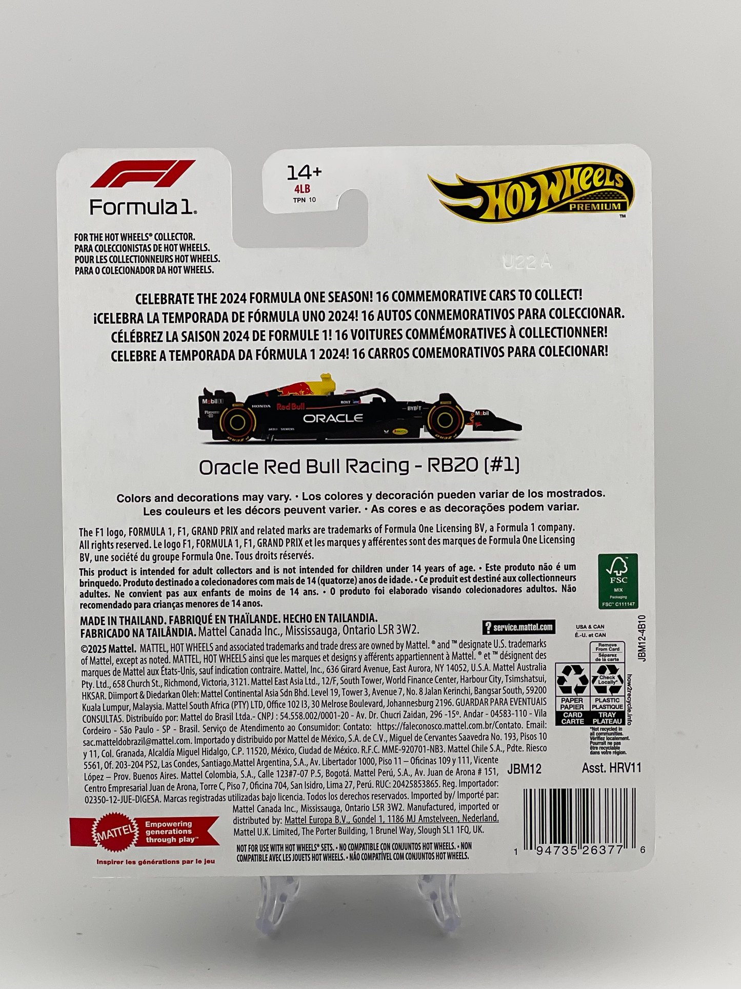 Hot Wheels Premium Formula 1 2024 Oracle Red Bull Racing - RB20 (#1)
