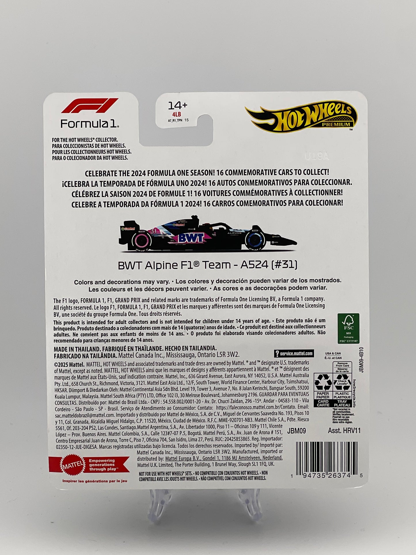 Hot Wheels Premium Formula 1 2024 BWT Alpine F1 Team - A524 (#31)