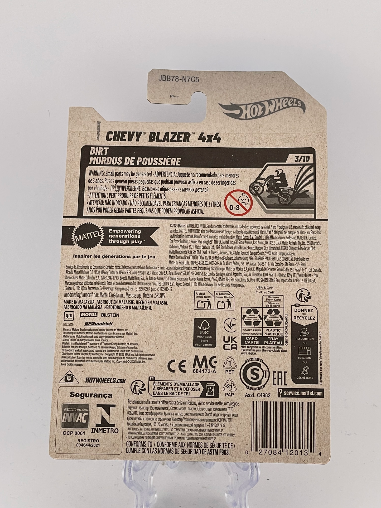 Hot Wheels Mainline Chevy Blazer 4x4 Dirt 3/10