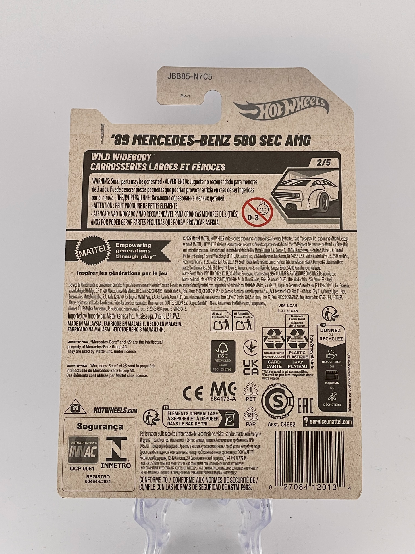 Hot Wheels Mainline '89 Mercedes-Benz 560 SEC AMG Wild Widebody 2/5