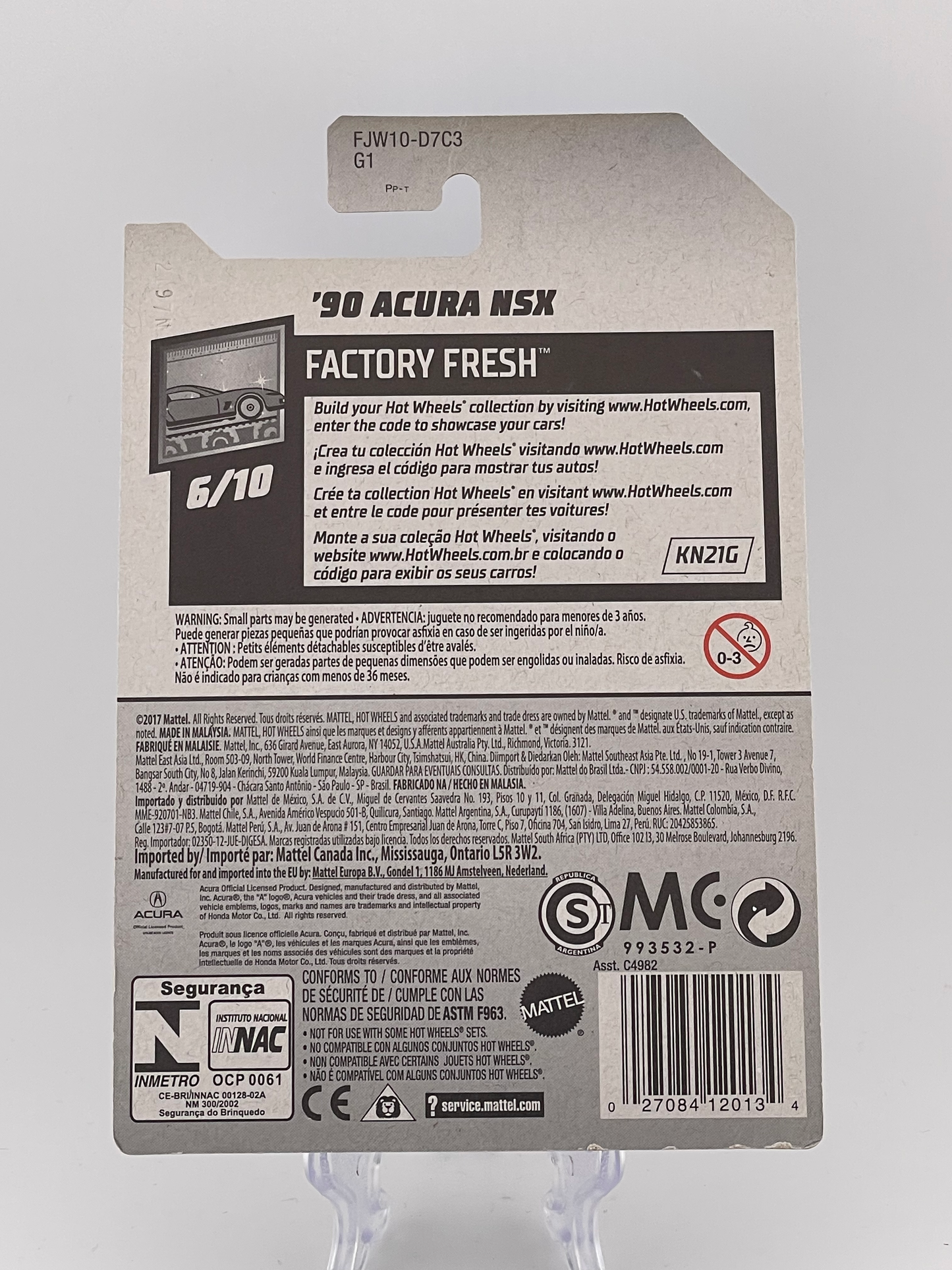 Hot Wheels Mainline '90 Acura NSX Factory Fresh 6/10