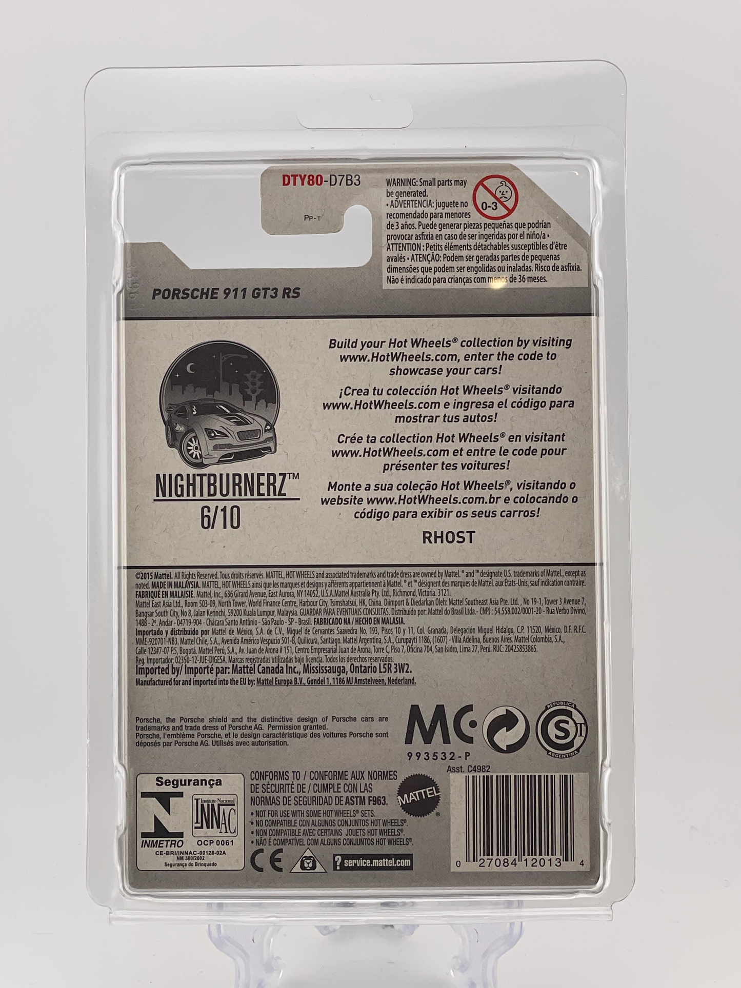 Hot Wheels Mainline Porsche 911 GT3 RS Nightburnerz 6/10