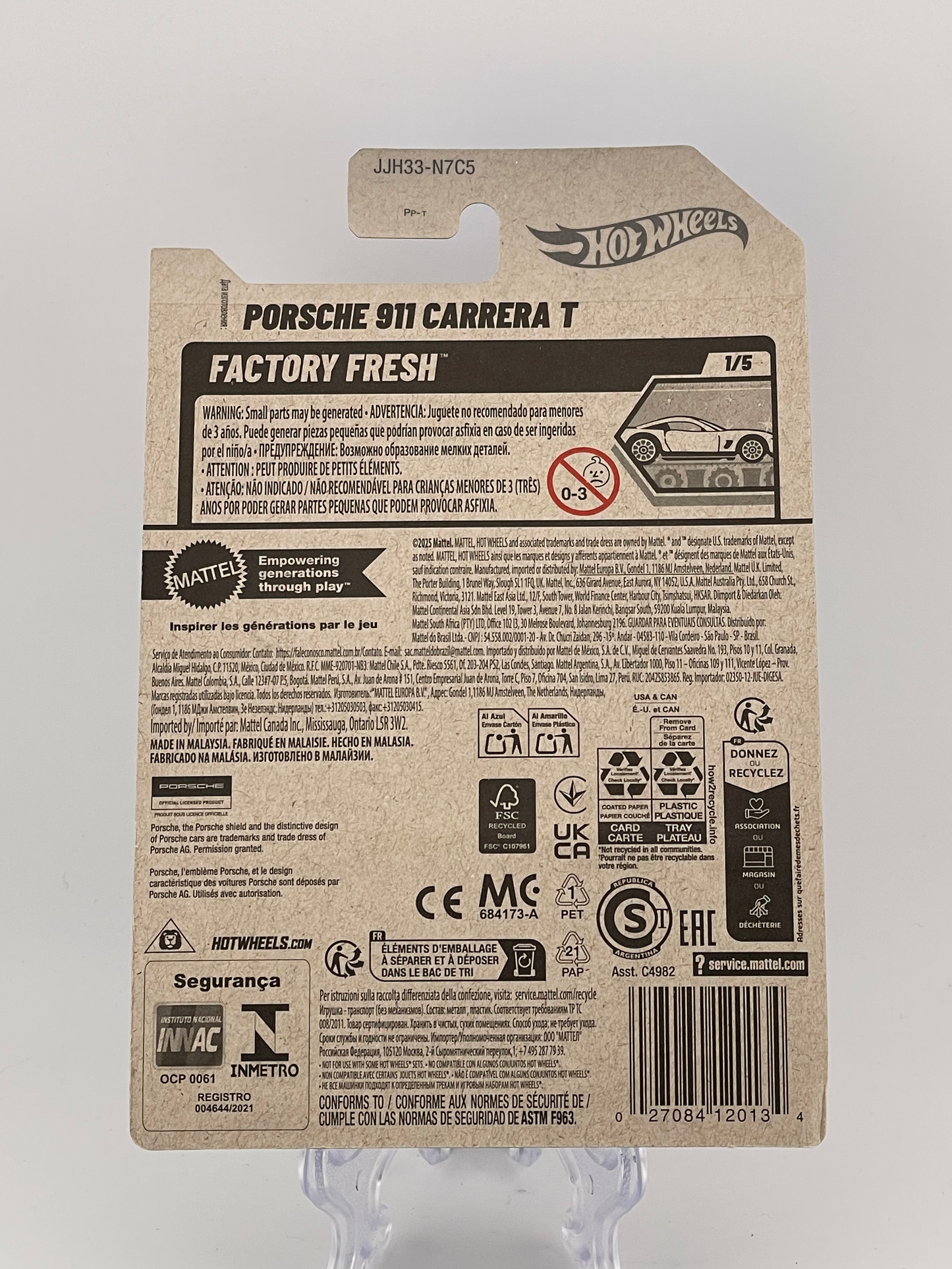 Hot Wheels Mainline Porsche 911 Carrera T Factory Fresh 1/5