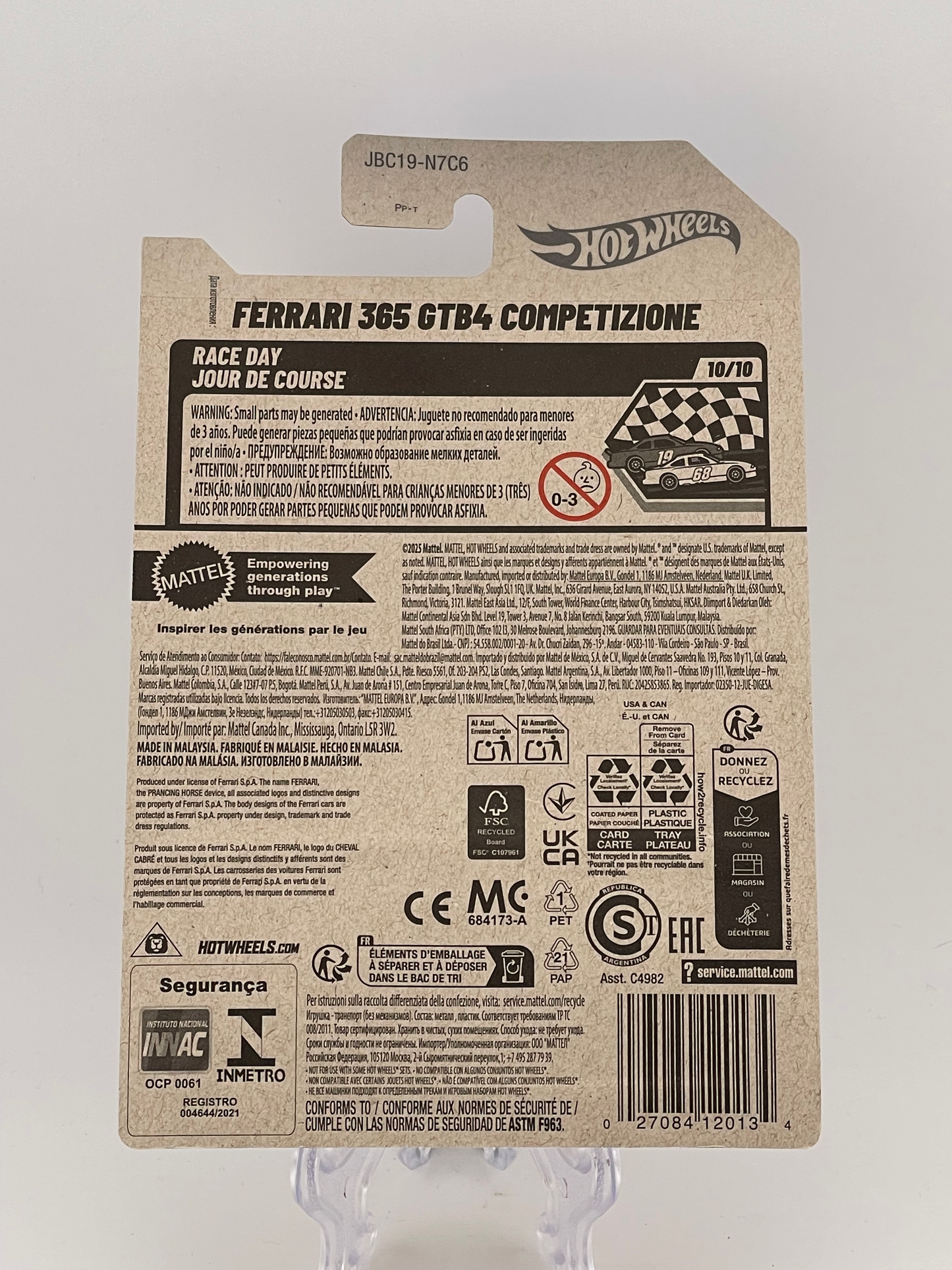 Hot Wheels Mainline Ferrari 365 GTB4 Competizione Race Day 10/10