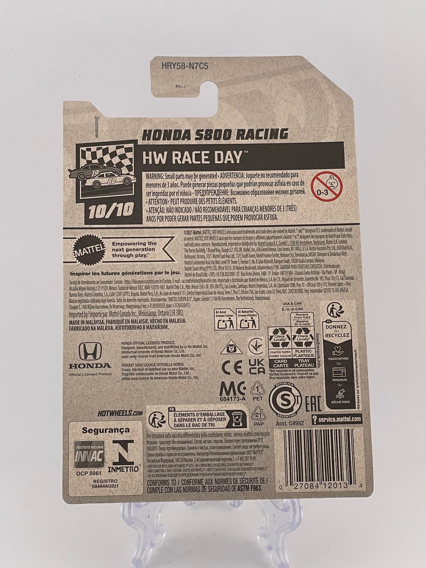 Hot Wheels Mainline Honda S800 Racing HW Race Day 10/10