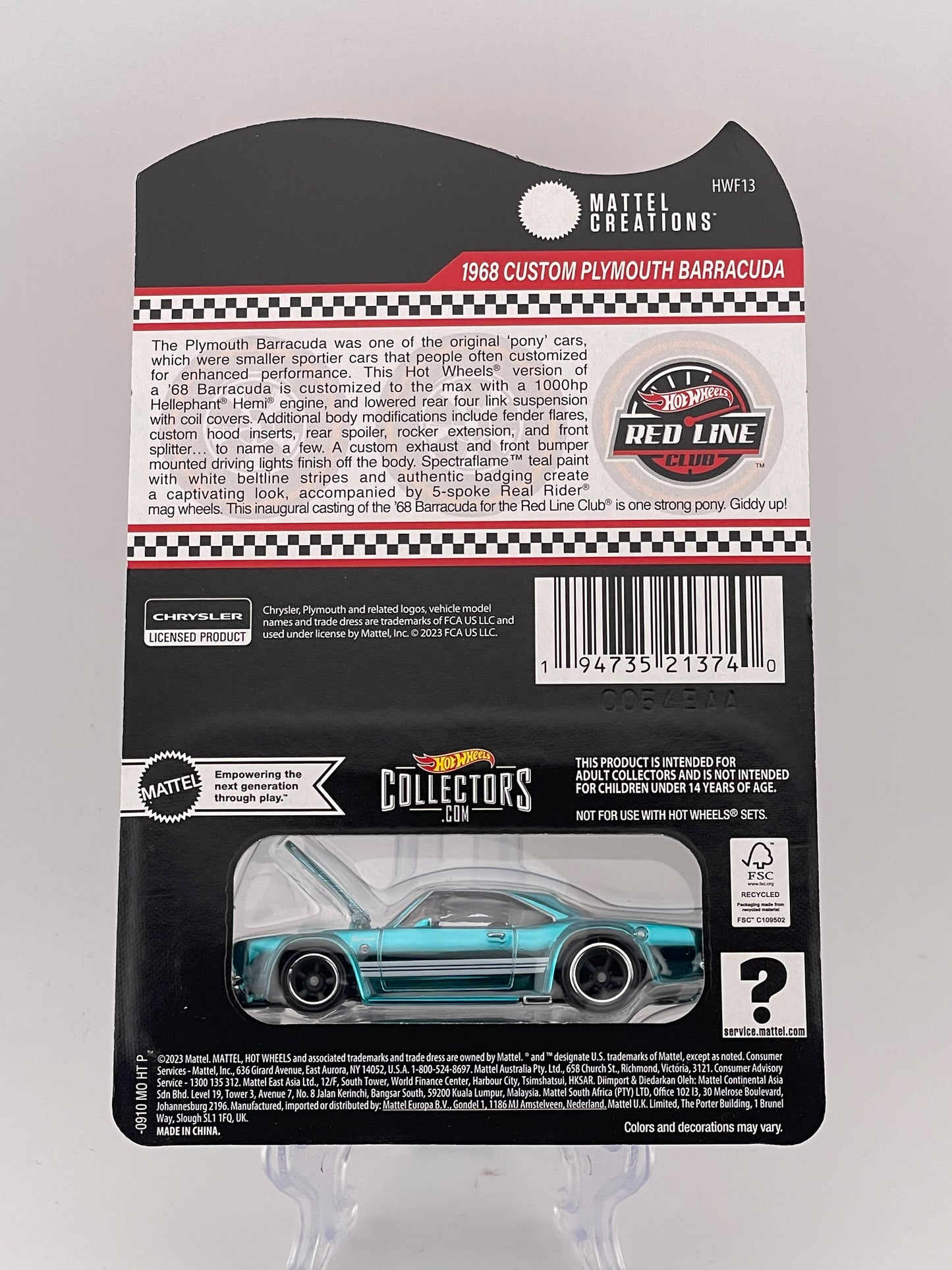Hot Wheels RLC 1968 Custom Plymouth Barracuda