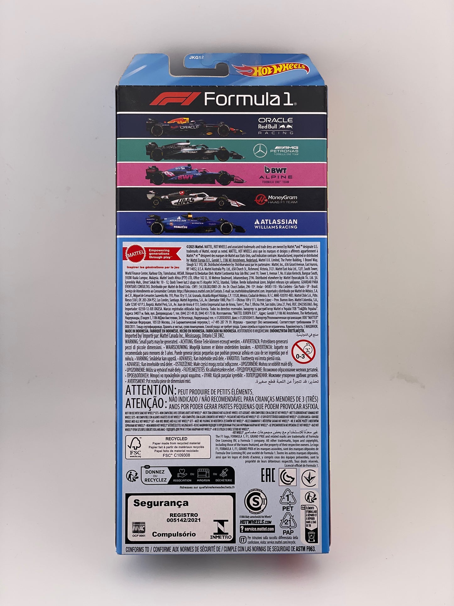 Hot Wheels 2025 F1 (Formula 1) 5 Pack