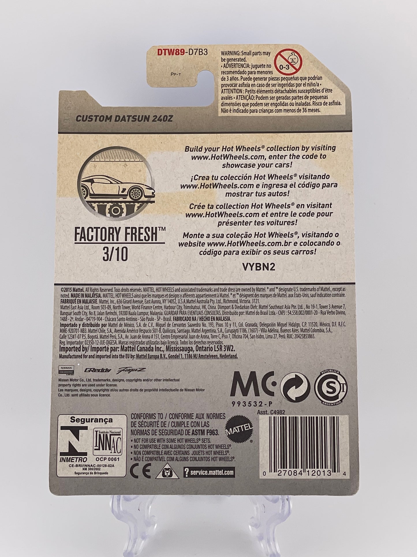 Hot Wheels Mainline Custom Datsun 240Z Factory Fresh 3/10