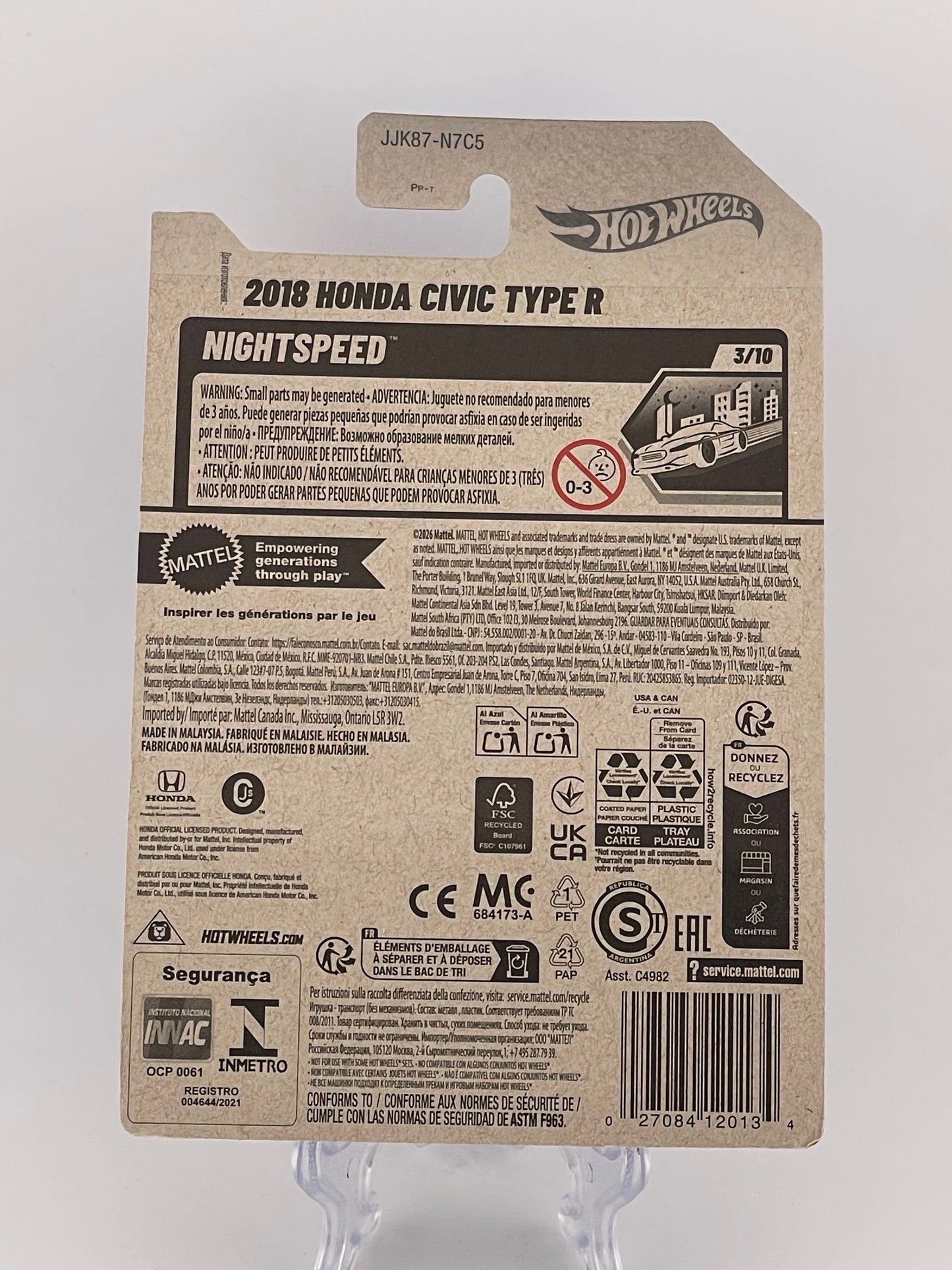 Hot Wheels Mainline 2018 Honda Civic Type R Nightspeed 3/10