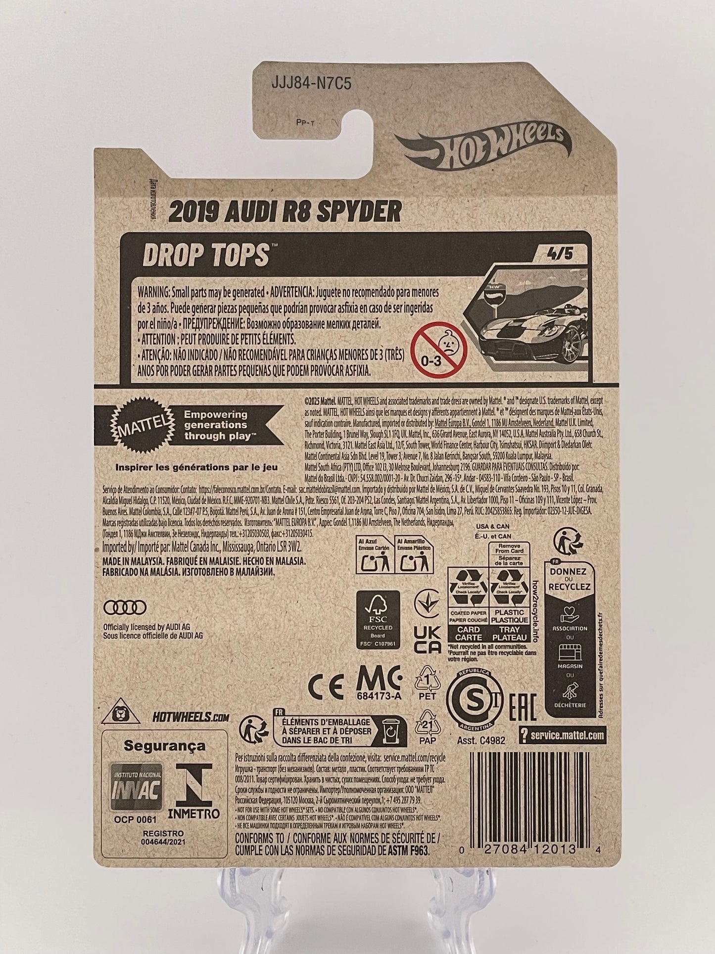Hot Wheels Mainline 2019 Audi R8 Spyder Drop Tops 4/5