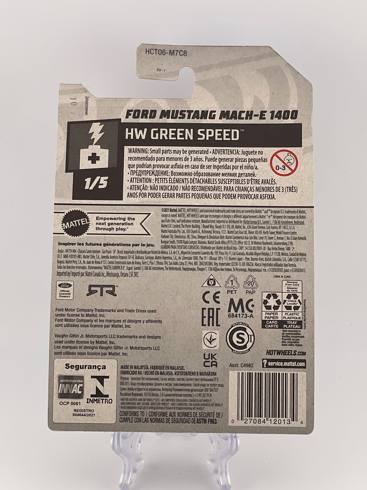 Hot Wheels Mainline Ford Mustang Mach-E 1400 HW Green Speed 1/5