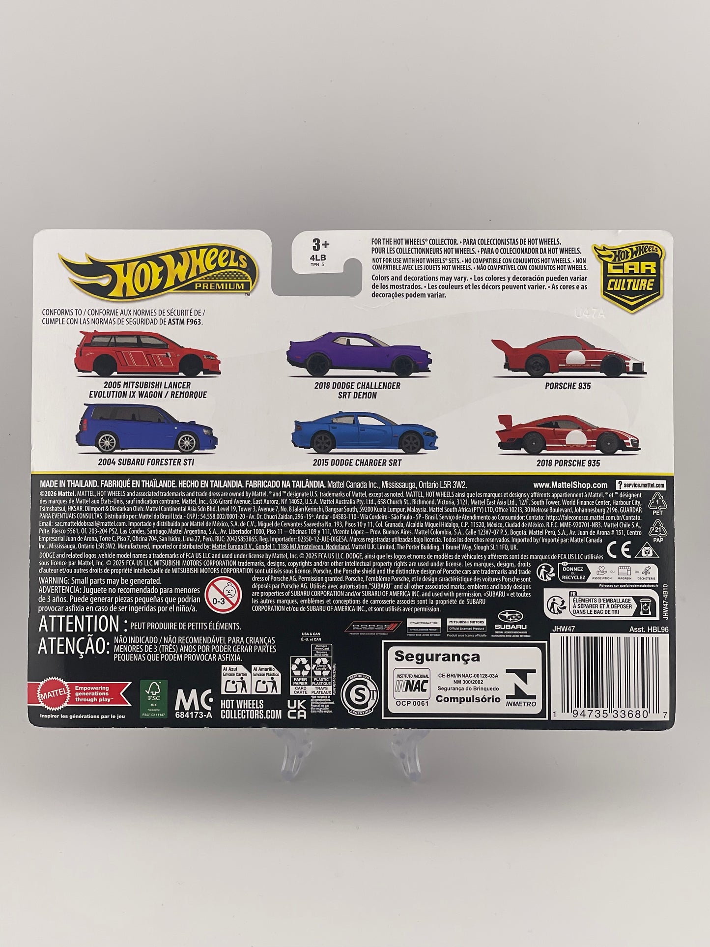 Hot Wheels Premium Car Culture Twin Pack 2018 Dodge Challenger SRT Demon + 2015 Dodge Charger SRT