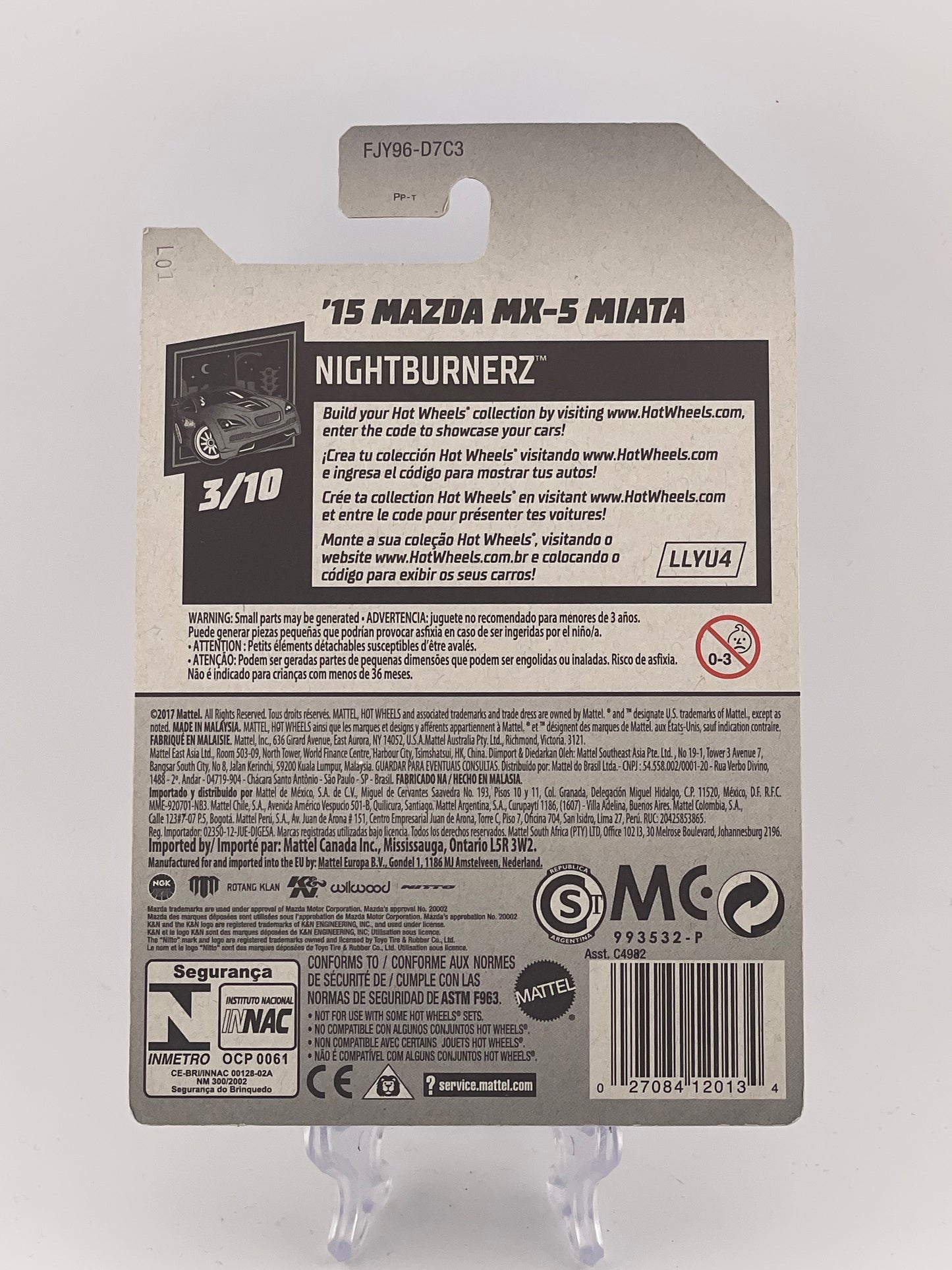 Hot Wheels Mainline '15 Mazda MX-5 Miata Nightburnerz 3/10