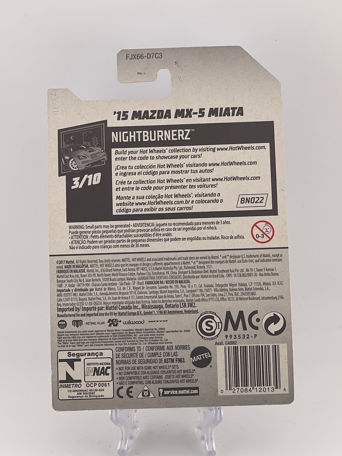 Hot Wheels Mainline '15 Mazda MX-5 Miata Nightburnerz 3/10