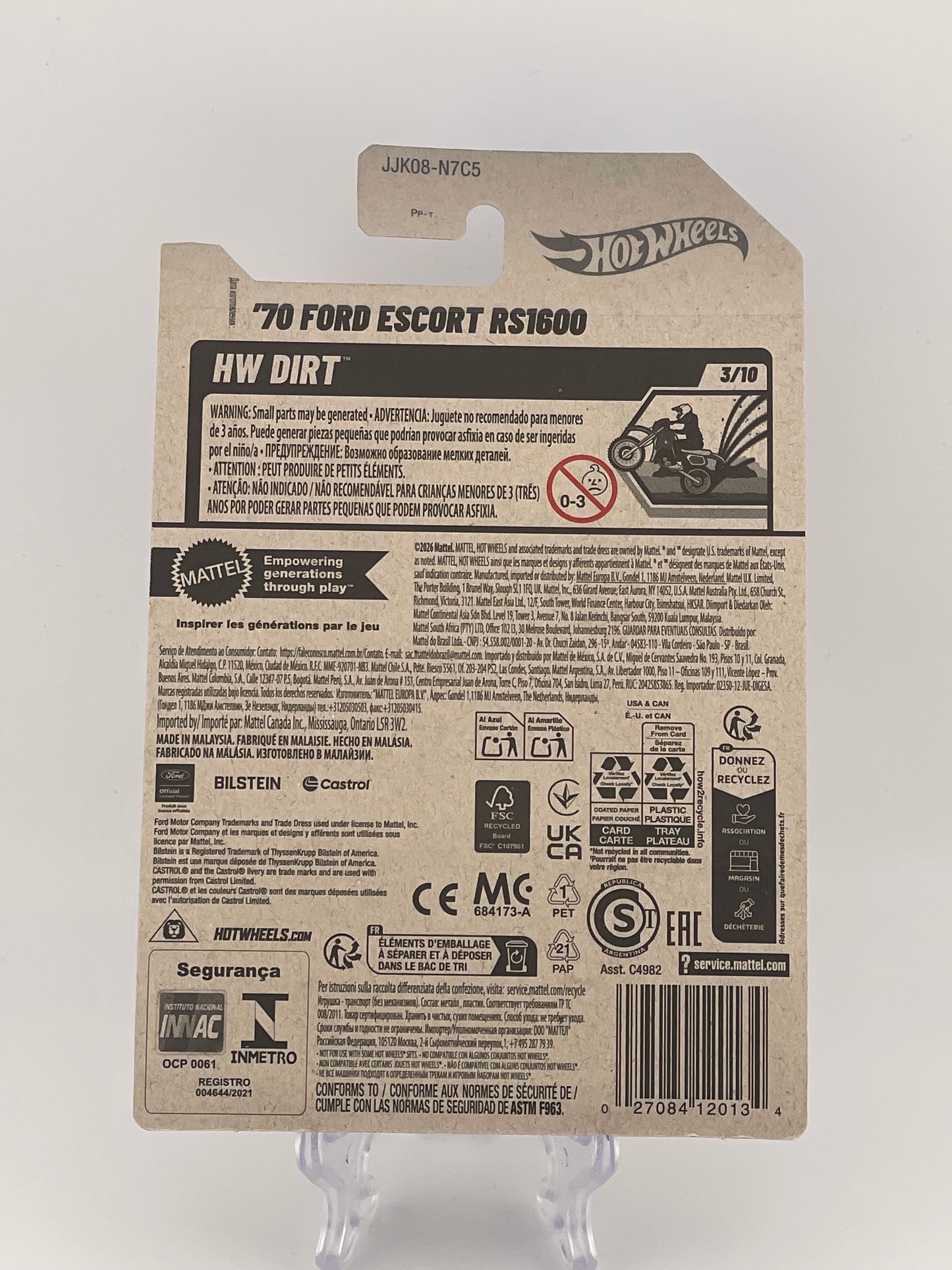 Hot Wheels Mainline '70 Ford Escort RS1600 HW Dirt 3/10