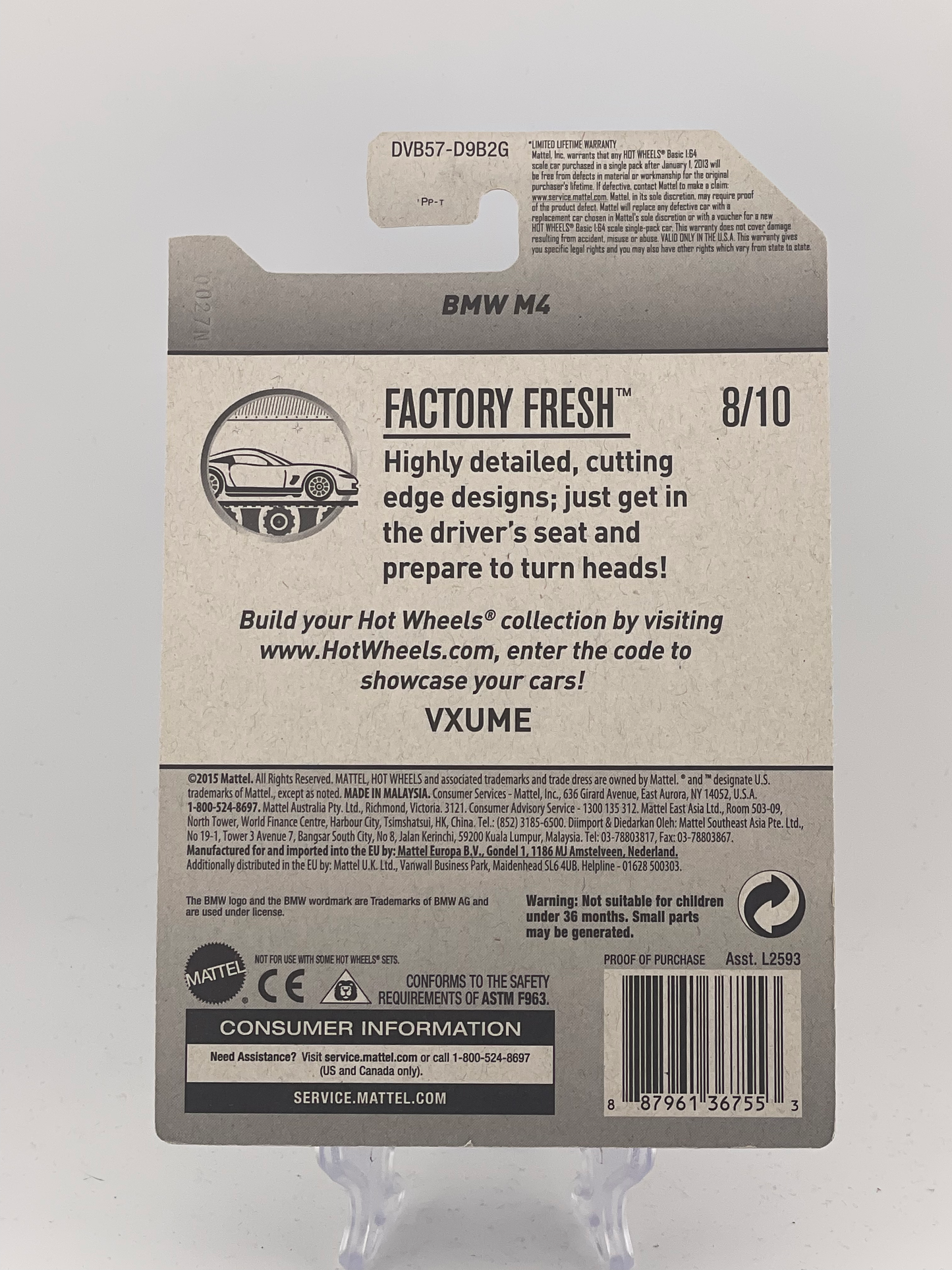 Hot Wheels Mainline BMW M4 Factory Fresh 8/10