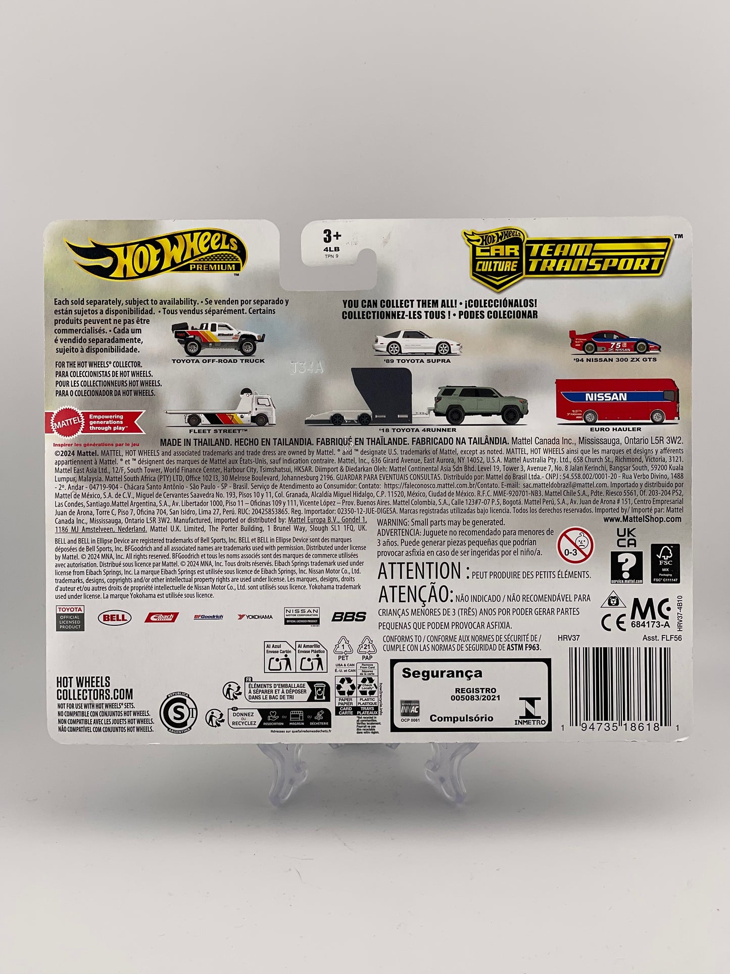 Hot Wheels Premium Car Culture Team Transport #72 '18 Toyota 4Runner + '89 Toyota Supra
