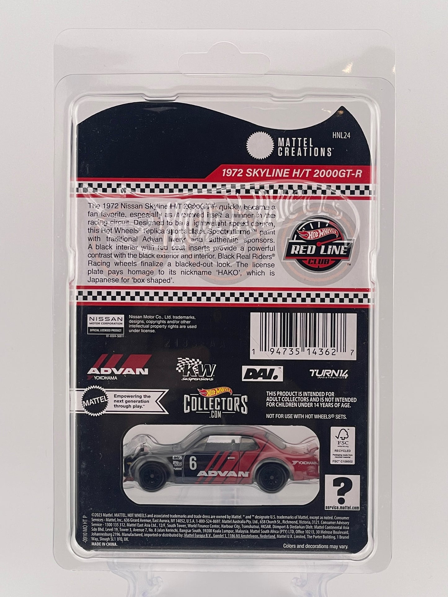 Hot Wheels RLC 1972 Skyline H/T 2000GT-R