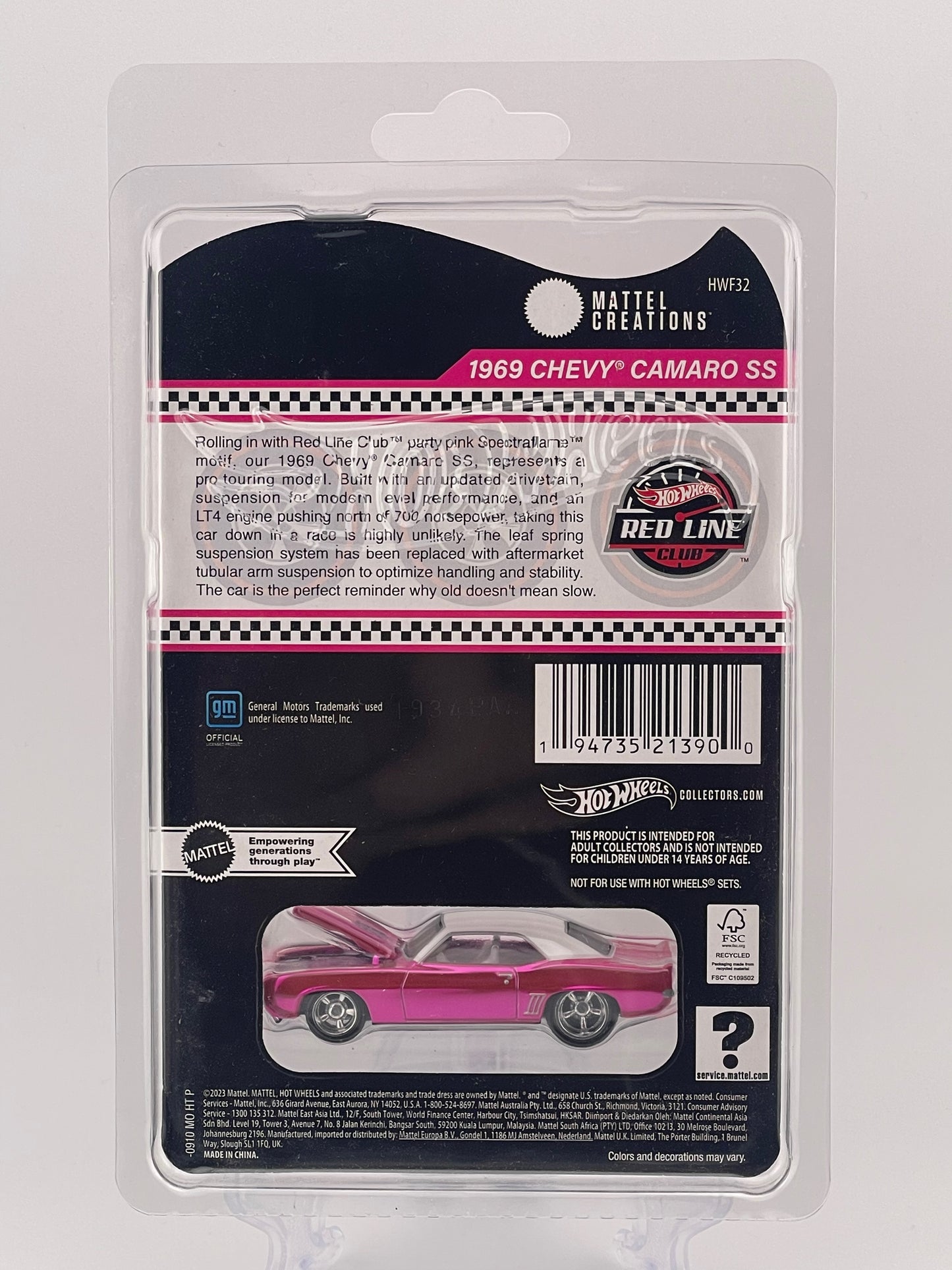 Hot Wheels RLC Club Exclusive 1969 Chevy Camaro SS