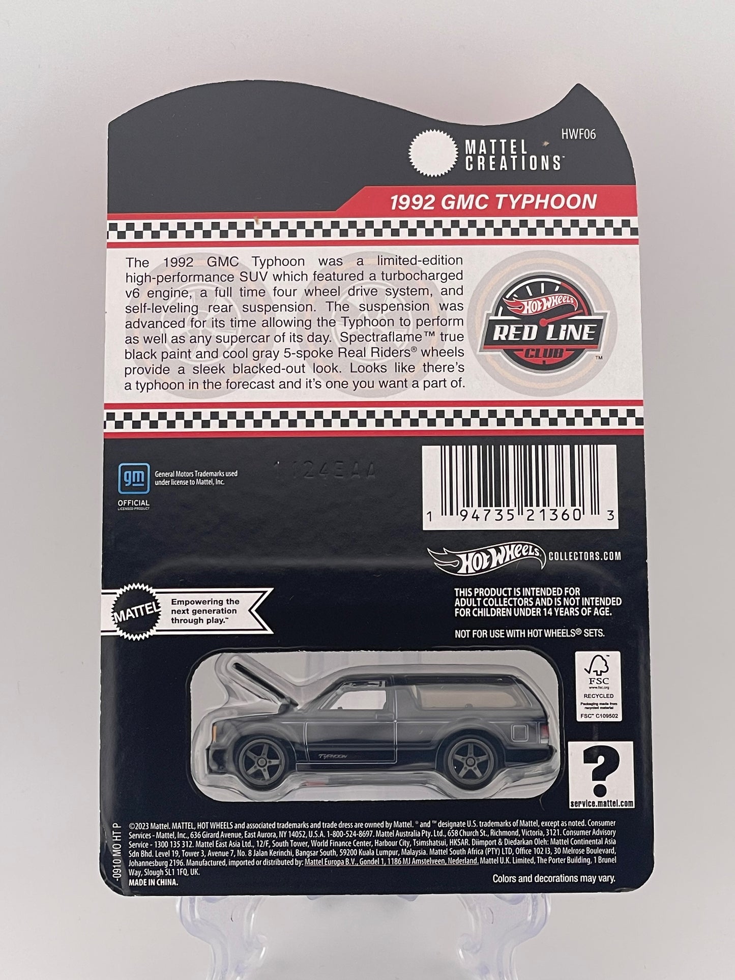 Hot Wheels RLC 1992 GMC Typhoon