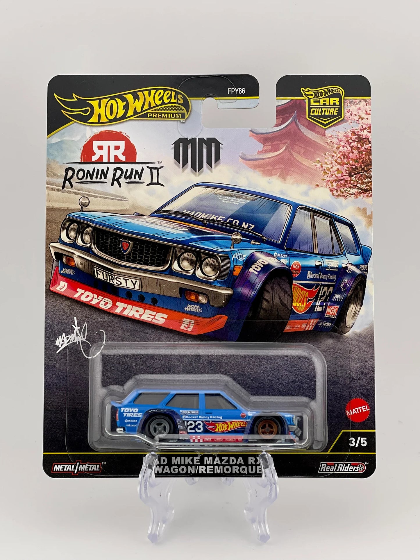 Hot Wheels Premium Car Culture Ronin Run II 3/5 Mad Mike Mazda RX-3 Wagon
