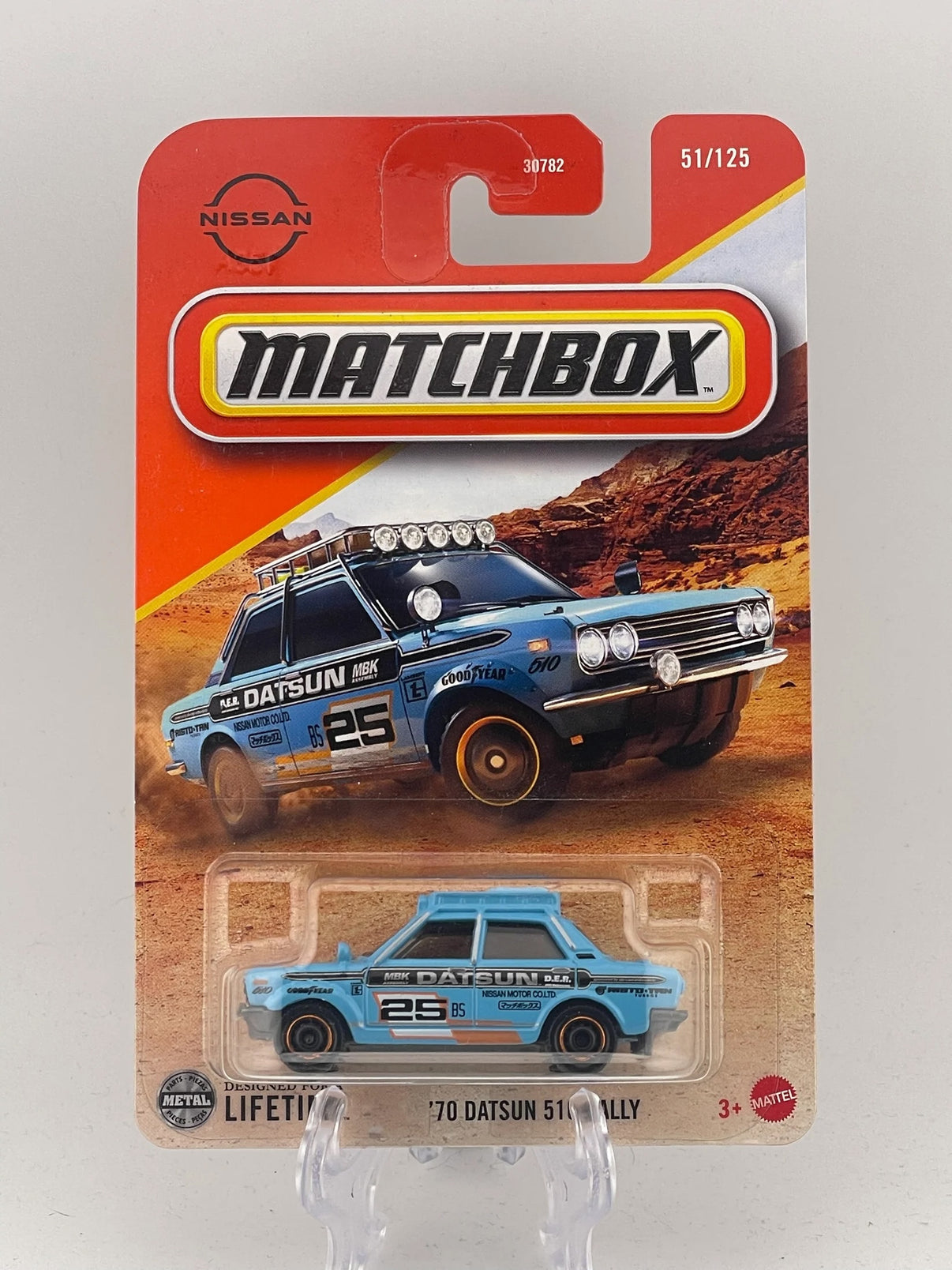 Matchbox '70 Datsun 510 Rally 51/125 Burnsie Diecast
