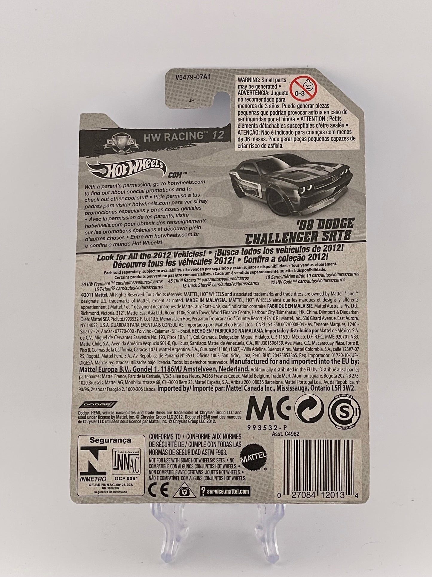 Hot Wheels Mainline '08 Dodge Challenger SRT8 HW Racing 12 5/10