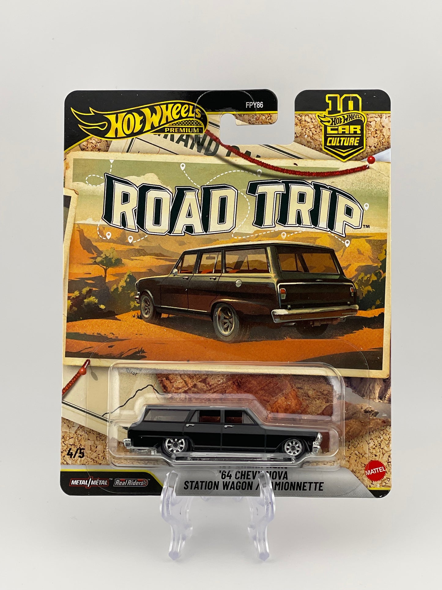 Hot Wheels Premium Car Culture Road Trip 4/5 '64 Chevy Nova Station Wagon