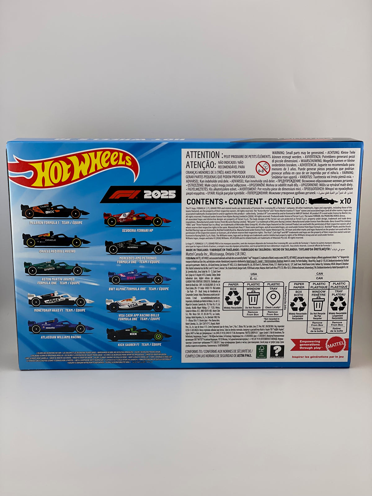 Hot Wheels Formula 1 (F1) 2025 10 Pack