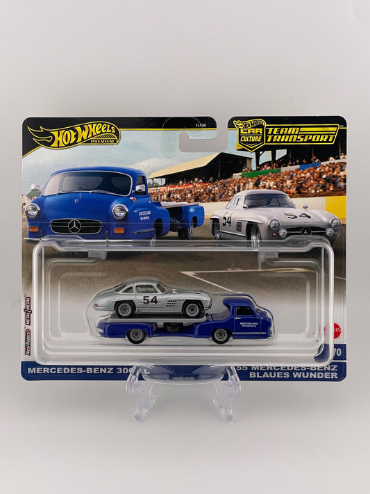 Hot Wheels Premium Car Culture Team Transport #70 Mercedes-Benz 300 SL + '55 Mercedes-Benz Blaues Wunder