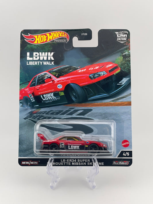 Hot Wheels Premium Car Culture Mountain Drifters 4/5 LB-ER34 Super Silhouette Nissan Skyline