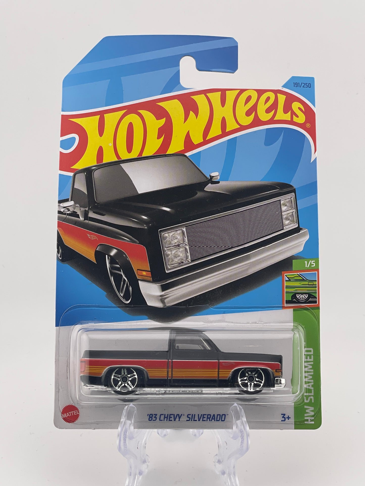 Hot Wheels Mainline '83 Chevy Silverado HW Slammed 1/5