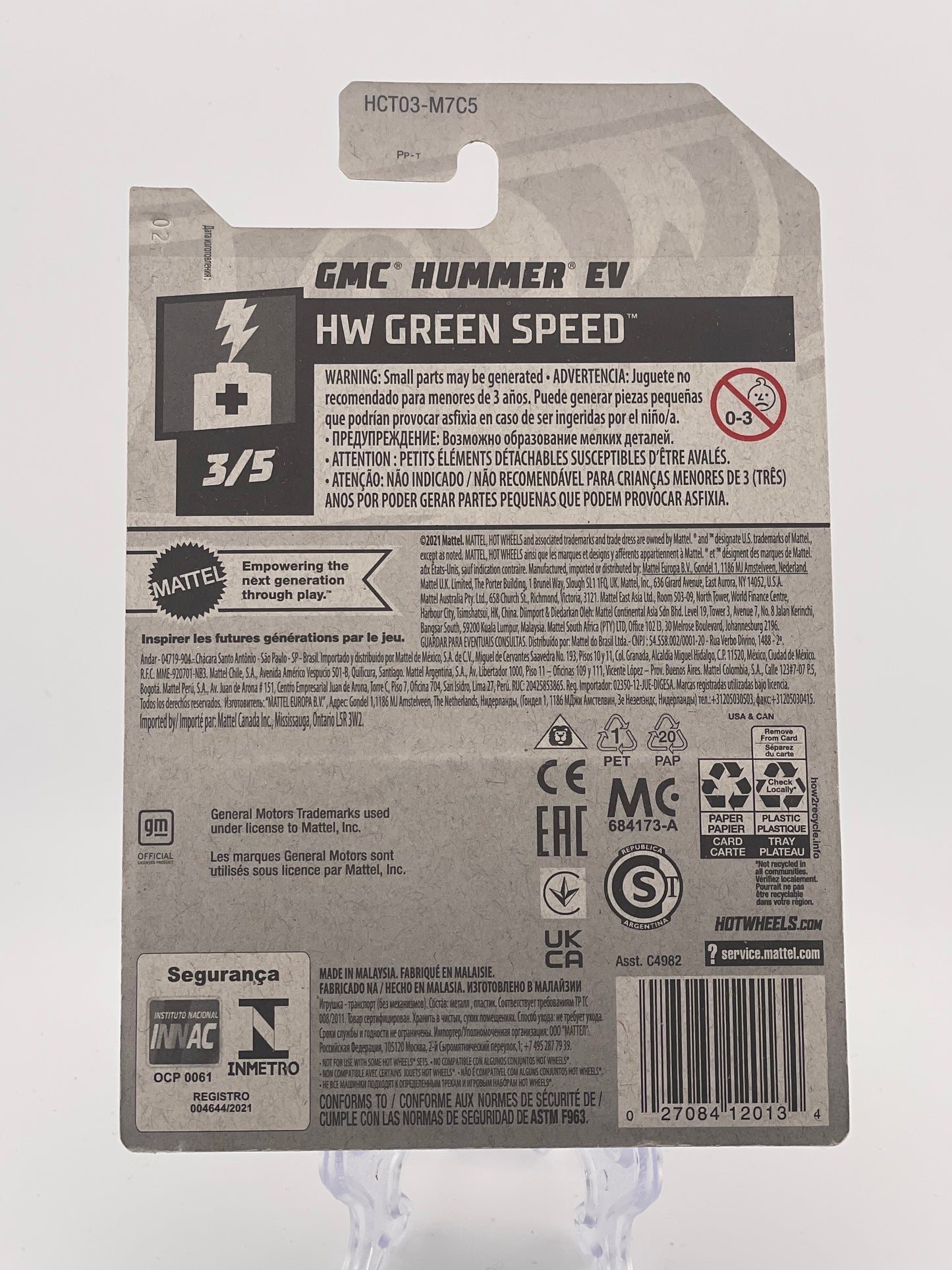 Hot Wheels Mainline GMC Hummer EV HW Green Speed 3/5