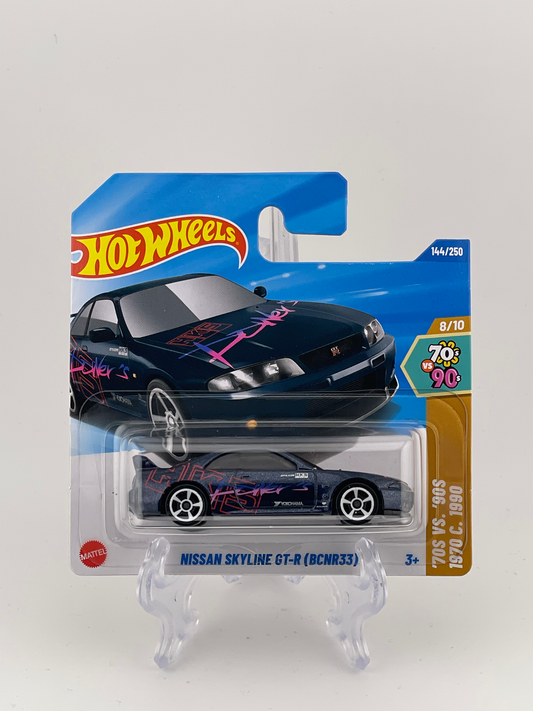 Hot Wheels Mainline Nissan Skyline GT-R (BCNR33) '70s Vs. '90s (Blue) *Short Card*