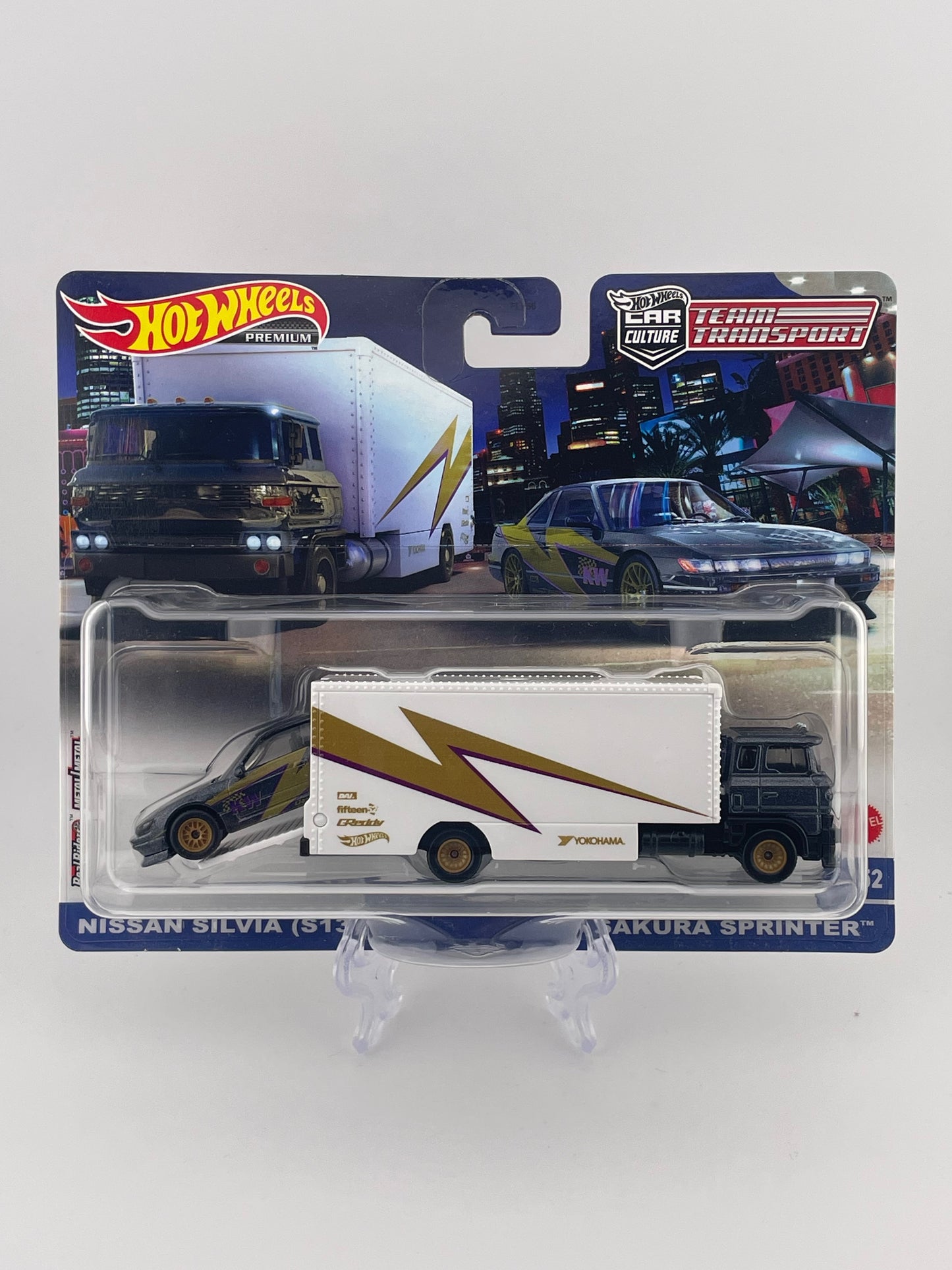 Hot Wheels Premium Car Culture Team Transport #52 Nissan Silvia (S13) + Sakura Sprinter