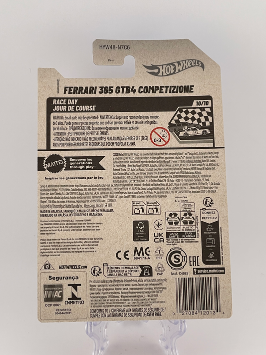 Hot Wheels Mainline Ferrari 365 GTB4 Competizione Race Day 10/10